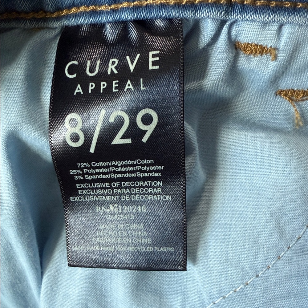 Curve Appeal Women's High Rise Blue Jeans - Picture 3 of 4